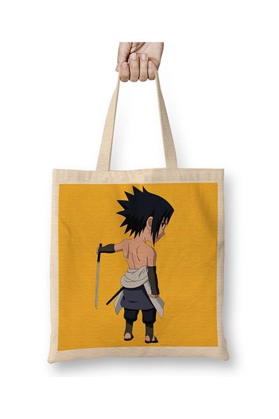 Baskı Dükkanı Υφασμάτινη τσάντα Chibi Sasuke με μακριά λαβή