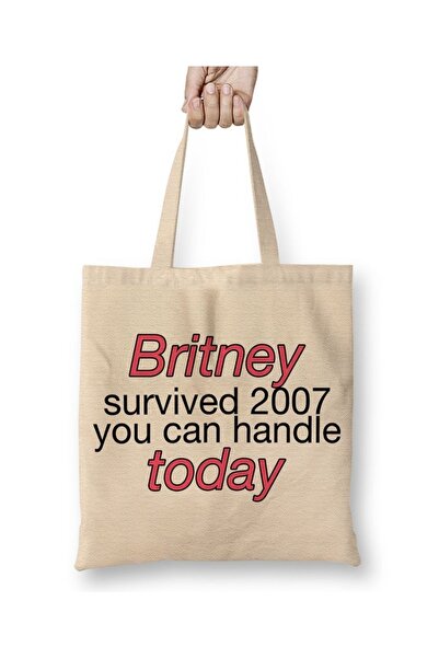 Baskı Dükkanı Britney je preživela 2007. Tkanina Torba Duga Sa ručkom