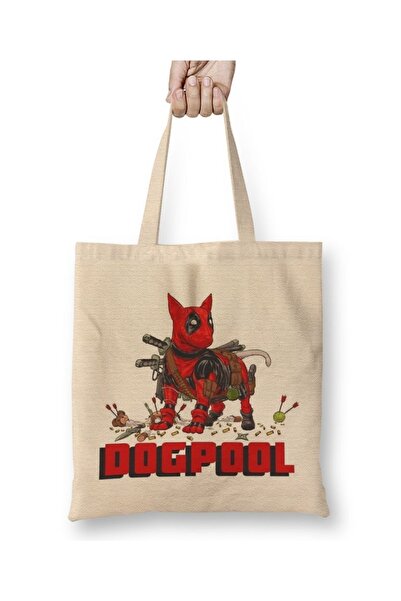 Baskı Dükkanı Dogpool Pug Dog Cloth Torba Long Sa ručkom
