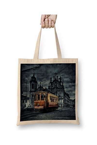Baskı Dükkanı Tkanina za tramvaj Torba duga Sa ručkom