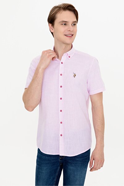 U.S. Polo Assn. Ανδρικό πουκάμισο - Ροζ