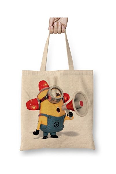 Baskı Dükkanı Τσάντα υφασμάτινη Minion Batman με μακριά λαβή