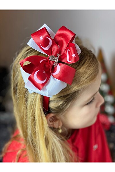 QUEEN AKSESUAR Ατατούρκ Τουρκική σημαία Κόκκινο λευκό στέμμα με φιόγκο 23 Απρ...