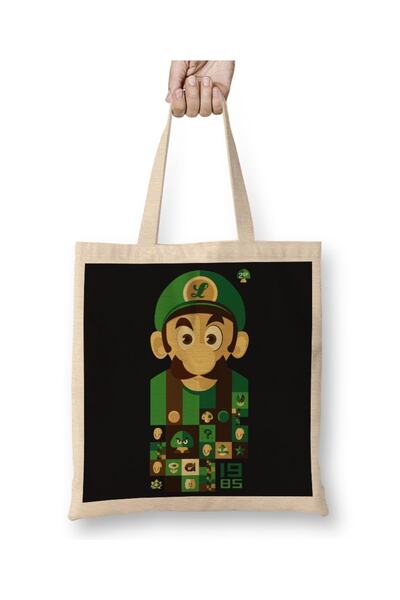 Baskı Dükkanı Super Mario Luigi tkanina Torba duga Sa ručkom