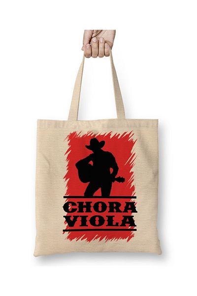 Baskı Dükkanı Υφασμάτινη τσάντα Chora Viola με μακριά λαβή