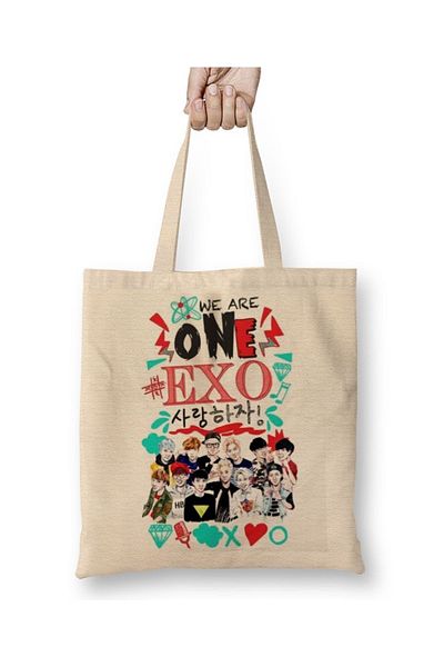 Baskı Dükkanı Exo We Are One υφασμάτινη τσάντα με μακριά λαβή