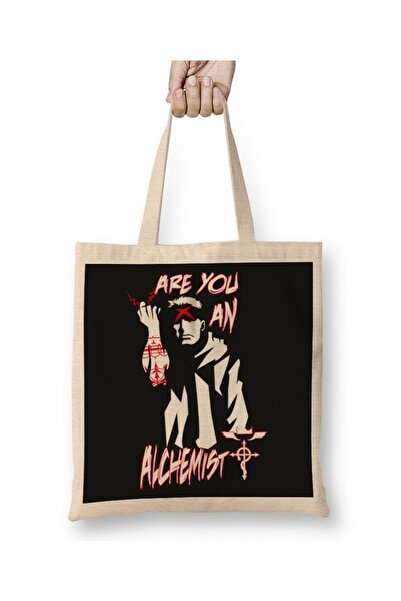 Baskı Dükkanı Fullmetal Alchemist Brotherhood Are You An Geantă de pânză cu m...