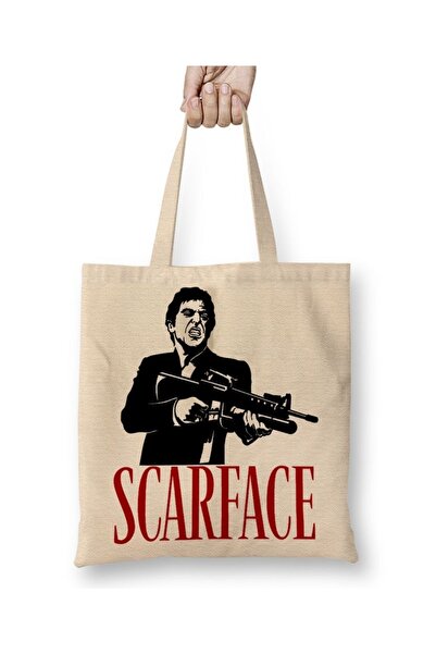 Baskı Dükkanı Scarface tkanina Torba duga Sa ručkom