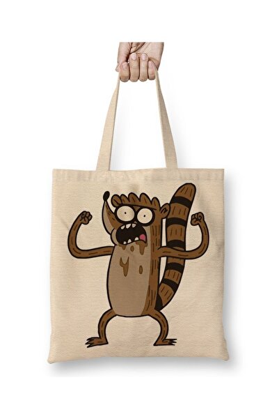 Baskı Dükkanı Regular Show Rigby tkanina Torba duga Sa ručkom