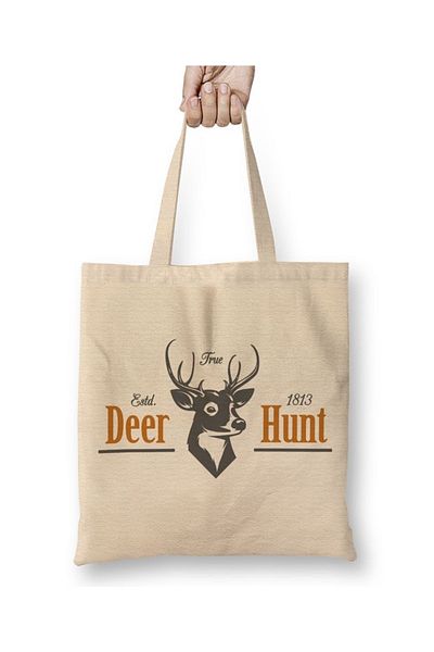 Baskı Dükkanı Υφασμάτινη τσάντα Deer Hunt με μακριά λαβή