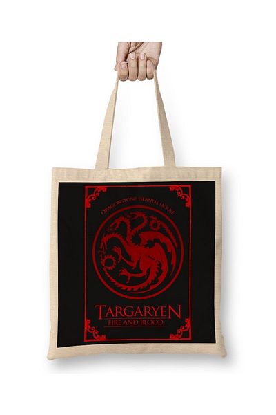 Baskı Dükkanı Υφασμάτινη τσάντα Targaryen House 2 με μακριά λαβή