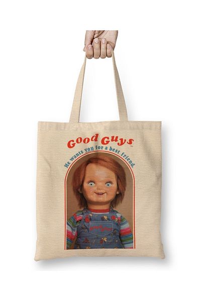 Baskı Dükkanı Chucky He Wants You For A Best Friend Geantă de tote cu mâner lung