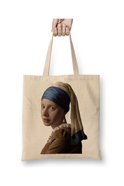 Baskı Dükkanı حقيبة قماش إسحاق نيوتن بيد طويلة