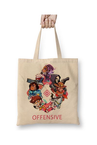 Baskı Dükkanı Overwatch Offensive υφασμάτινη τσάντα με μακριά λαβή