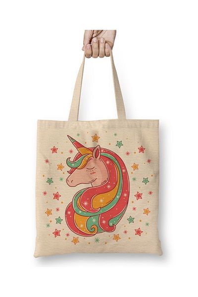 Baskı Dükkanı Unicorn (2) Υφασμάτινη τσάντα - Μακρύ χερούλι