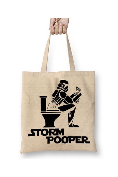 Baskı Dükkanı Υφασμάτινη τσάντα Storm Pooper με μακριά λαβή