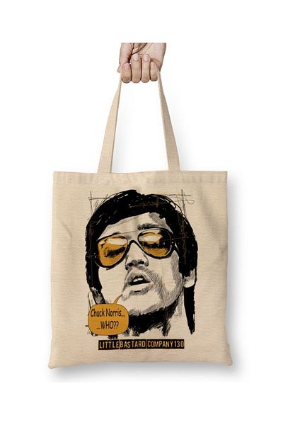 Baskı Dükkanı Bruce Lee Who υφασμάτινη τσάντα με μακριά λαβή
