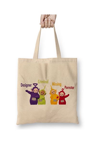 Baskı Dükkanı The Teletubbies 06 υφασμάτινη τσάντα με μακριά λαβή