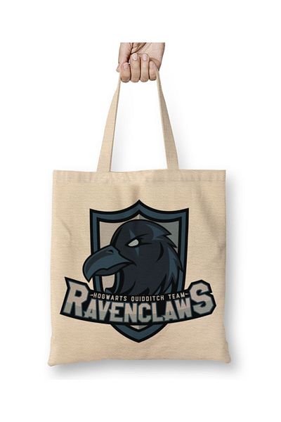 Baskı Dükkanı Υφασμάτινη τσάντα Ravenclaw με μακριά λαβή