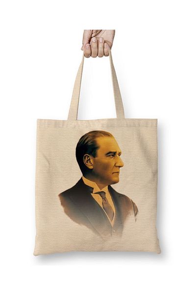 Baskı Dükkanı Mustafa Kemal Atatürk 03 υφασμάτινη τσάντα με μακριά λαβή