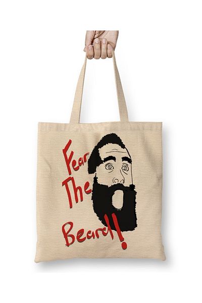 Baskı Dükkanı Υφασμάτινη τσάντα James Harden Fear The Beard με μακριά λαβή