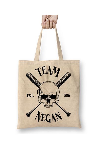 Baskı Dükkanı Geantă tote The Walking Dead Team Negan Lucille Walking cu mâner lung