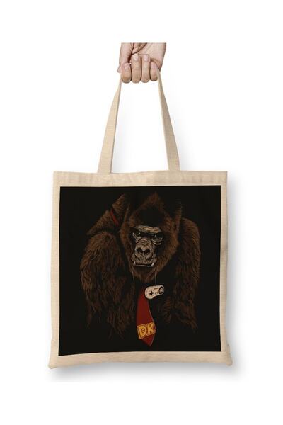 Baskı Dükkanı حقيبة يد دونكي كونج ذات مقبض طويل