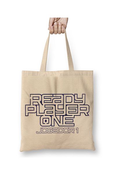 Baskı Dükkanı Ready Player One Jogador 1 υφασμάτινη τσάντα με μακριά λαβή