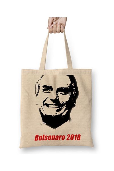 Baskı Dükkanı Geantă din pânză Bolsonaro Eleiçoes cu mâner lung