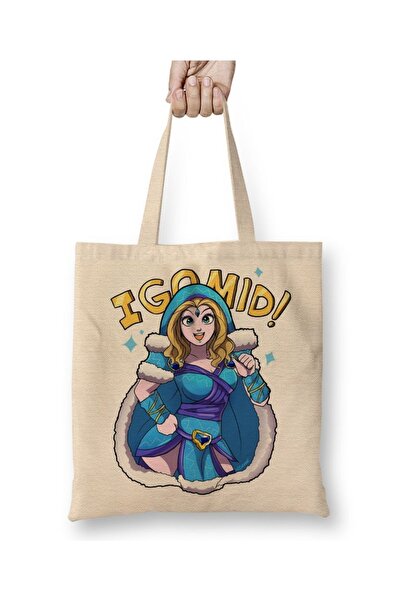 Baskı Dükkanı Dota 2 World of Warcraft Crystal Maiden Cloth Torba Long Sa ručkom