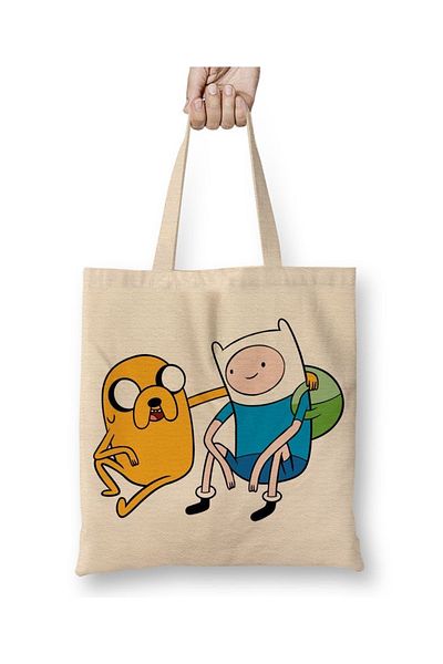 Baskı Dükkanı Geantă din pânză Adventure Time cu mâner lung