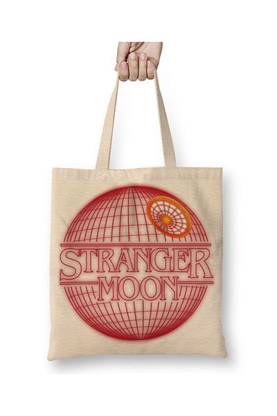 Baskı Dükkanı Υφασμάτινη τσάντα Stranger Moon με μακριά λαβή