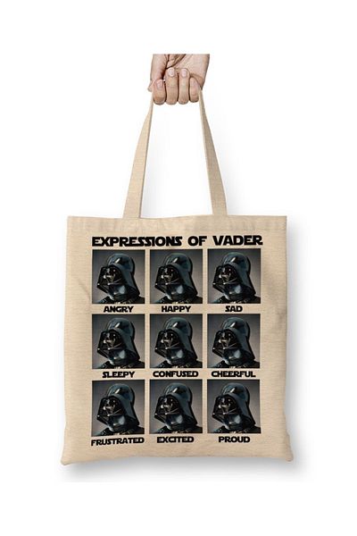 Baskı Dükkanı Υφασμάτινη τσάντα Vader Expressions με μακριά λαβή