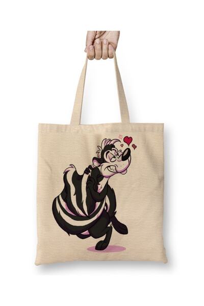 Baskı Dükkanı Looney Tunes Pepe Le Pew tkanina Torba duga Sa ručkom