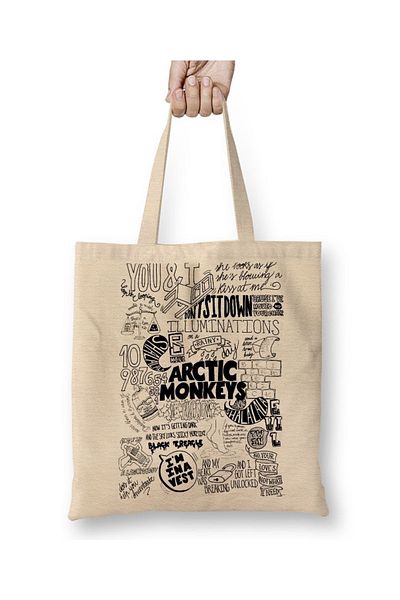 Baskı Dükkanı Υφασμάτινη τσάντα Arctic Monkeys με μακριά λαβή