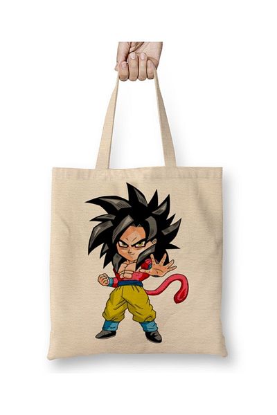 Baskı Dükkanı Υφασμάτινη τσάντα Minigoku Super Sayajin με μακριά λαβή