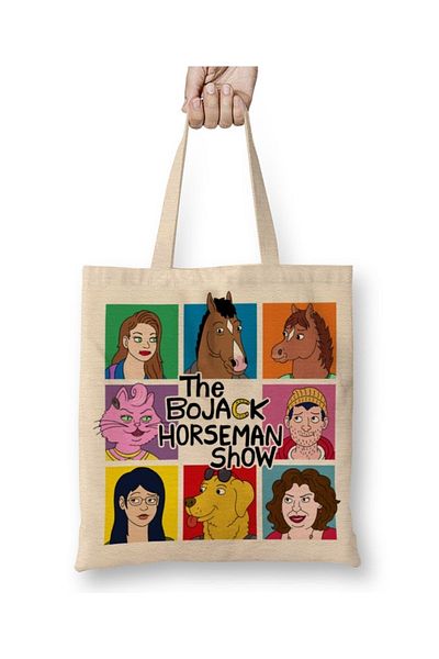 Baskı Dükkanı Geantă din pânză The Bojack Horseman Show cu mâner lung