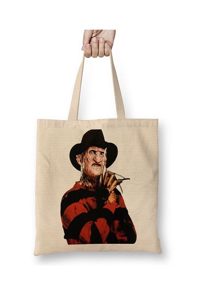 Baskı Dükkanı Υφασμάτινη τσάντα Freddy Krueger με μακριά λαβή