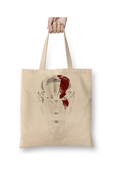 Baskı Dükkanı God Of War Kratos υφασμάτινη τσάντα με μακριά λαβή