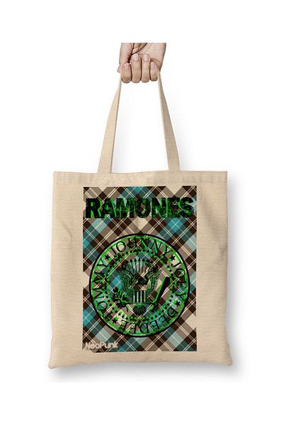 Baskı Dükkanı Ramones Verde By Neopunk υφασμάτινη τσάντα με μακριά λαβή