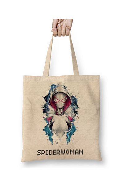 Baskı Dükkanı Spider Woman υφασμάτινη τσάντα με μακριά λαβή