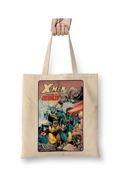 Baskı Dükkanı Xmen Animated Series X Men Prelude To Onslaught υφασμάτινη τσάντα με μακριά λαβή