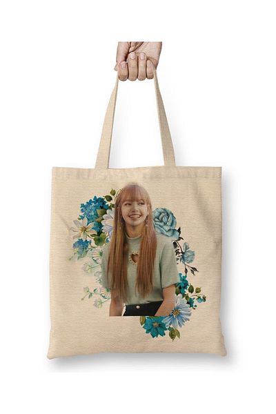 Baskı Dükkanı Geantă din pânză Blackpink Lisa 04 cu mâner lung