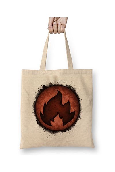 Baskı Dükkanı Horse The Fire Types υφασμάτινη τσάντα με μακριά λαβή