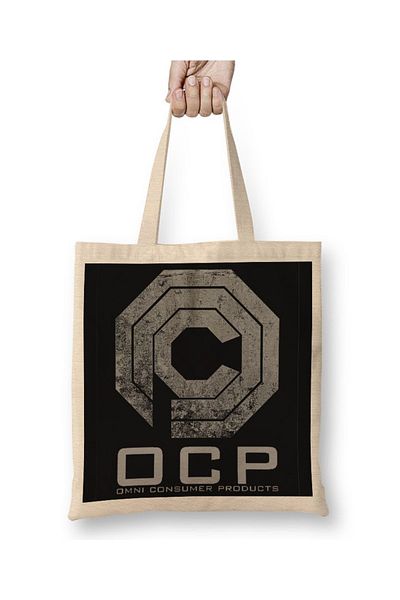Baskı Dükkanı Υφασμάτινη τσάντα Robocop Ocp με μακριά λαβή