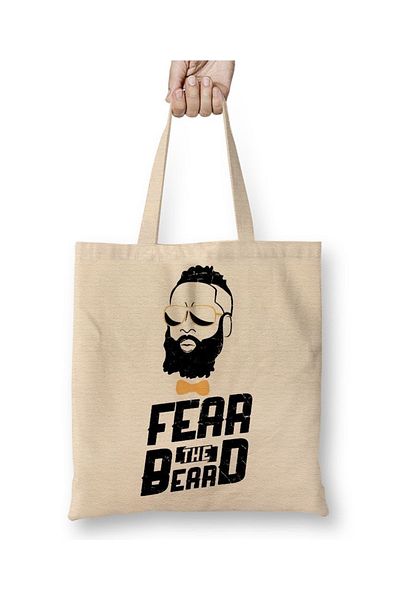 Baskı Dükkanı Geantă din pânză James Harden Fear The Beard cu mâner lung