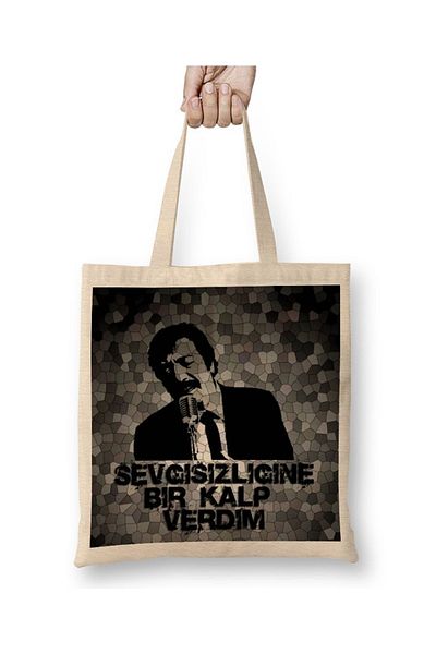 Baskı Dükkanı Υφασμάτινη τσάντα Müslüm Gürses Quote 02 με μακριά λαβή