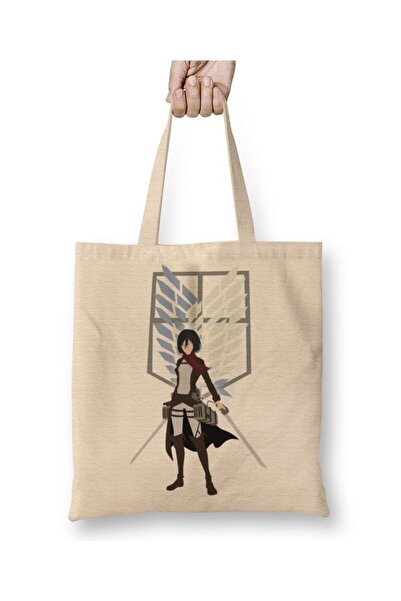 Baskı Dükkanı Attack On Titan Mikasa Tkanina Torba Duga Sa ručkom