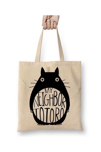 Baskı Dükkanı Υφασμάτινη τσάντα Meu Amigo Totoro με μακριά λαβή