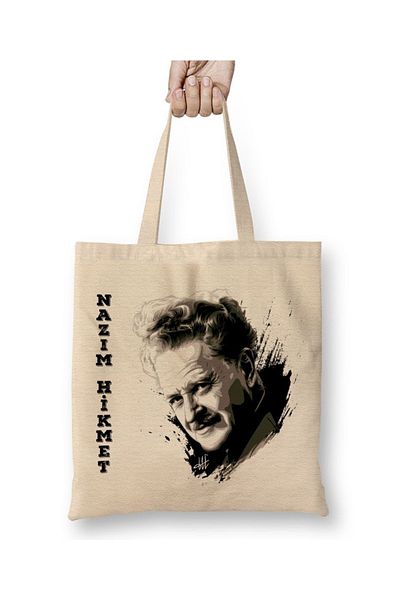 Baskı Dükkanı Υφασμάτινη τσάντα Nazım Hikmet με μακριά λαβή